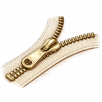Solid Brass Zipper