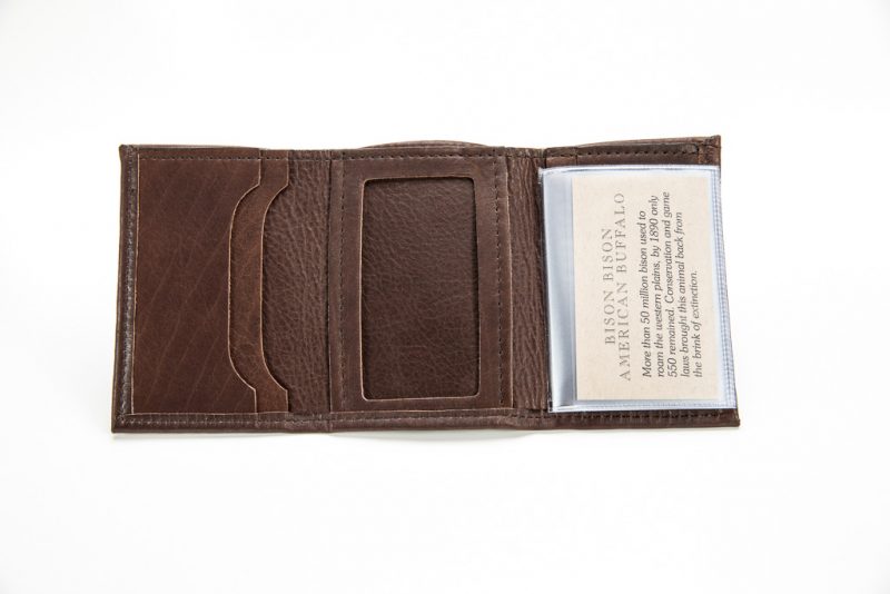 Buffalo Leather Three Fold Wallet - Leather Trifold Wallet - Made USA