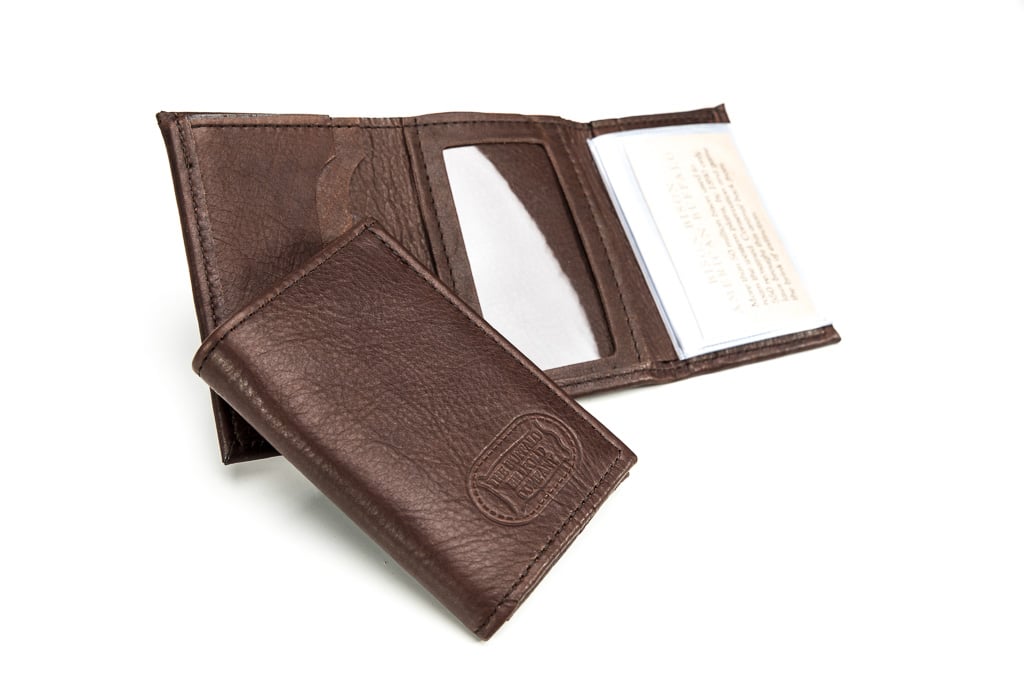 Buffalo Leather Three Fold Wallet - Leather Trifold Wallet - Made USA