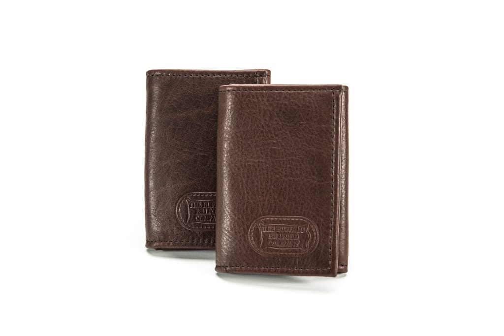 Buffalo Leather Three Fold Wallet - Leather Trifold Wallet - Made USA