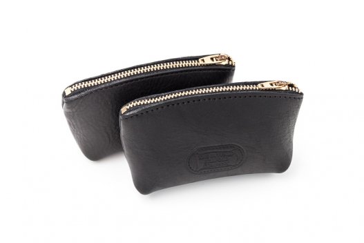 Annie Oakley Magnum Coin Case - Black - Buffalo Leather - Made in USA - Buffalo Billfold Company - Front