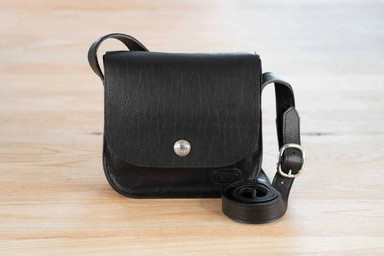 Bisonette Buffalo Leather Purse - Black - Made in USA