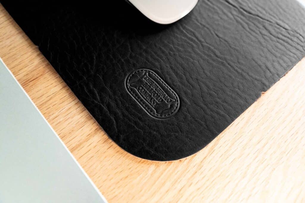 Black Leather Mouse Pad