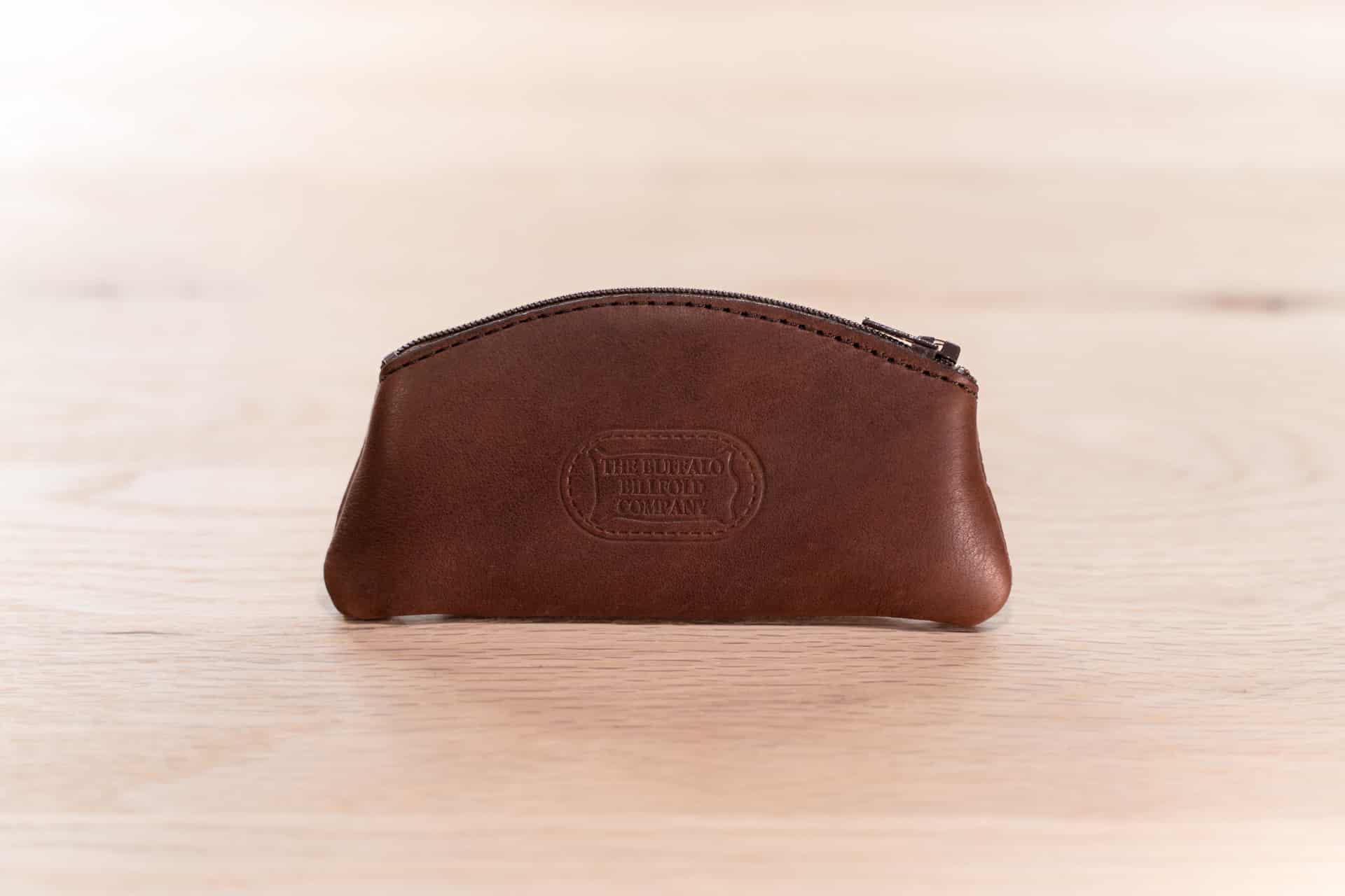 Gusseted Leather Coin Purse with Zipper