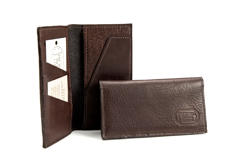 Buffalo Leather Checkbook Wallet - Made in the USA - Buffalo Billfold Company