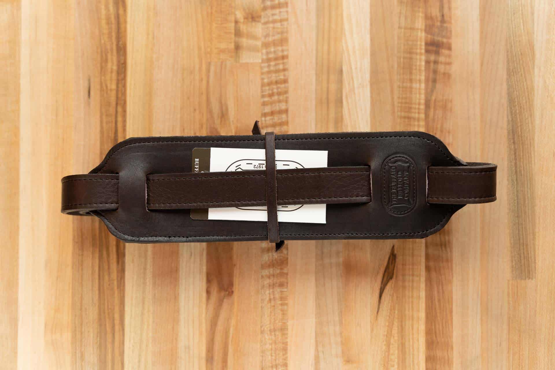 Genuine Leather Guitar Strap Full Grain Buffalo Leather Stitched Mahogany