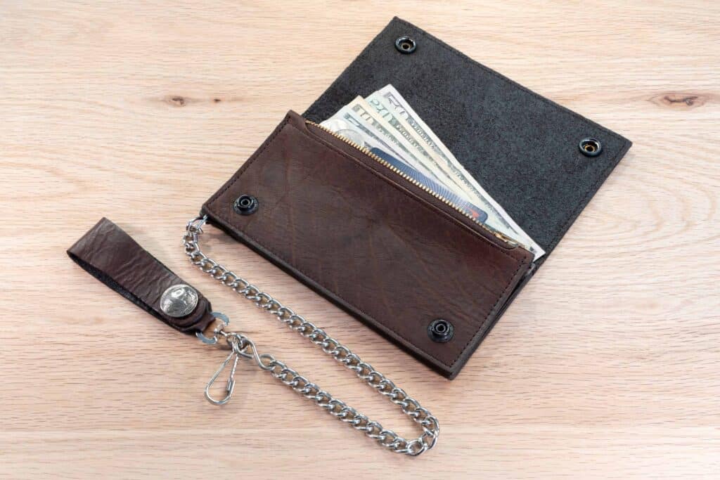 Mens Chain Wallet made with Full Grain Leather.