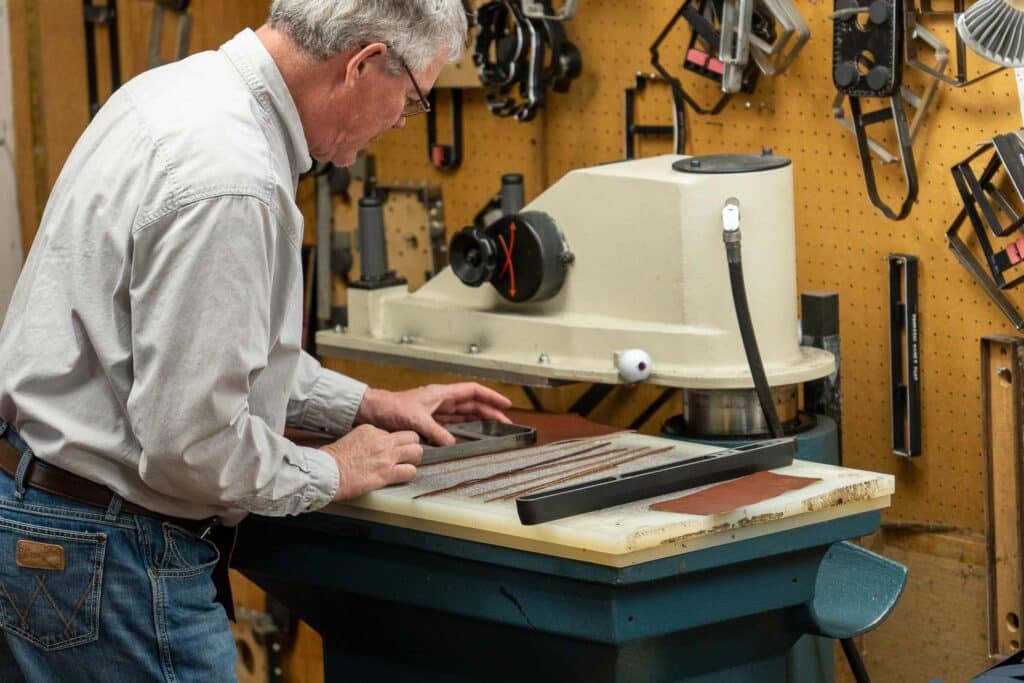 Bill Keitel cutting parts for leather goods