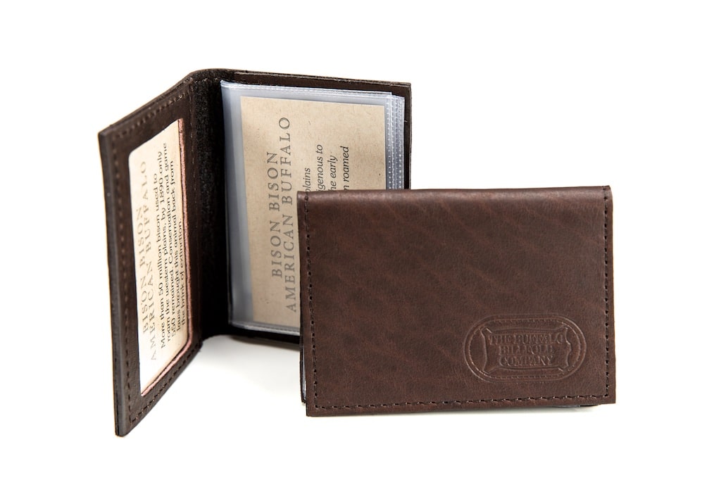 HOJ Co. Slim Card Wallet | Bifold Case | Full Grain Leather with Black