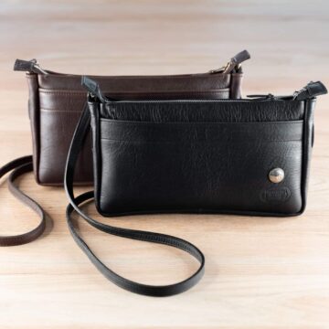 Kw Buffalo Leather Crossbody Purse - Made In Usa