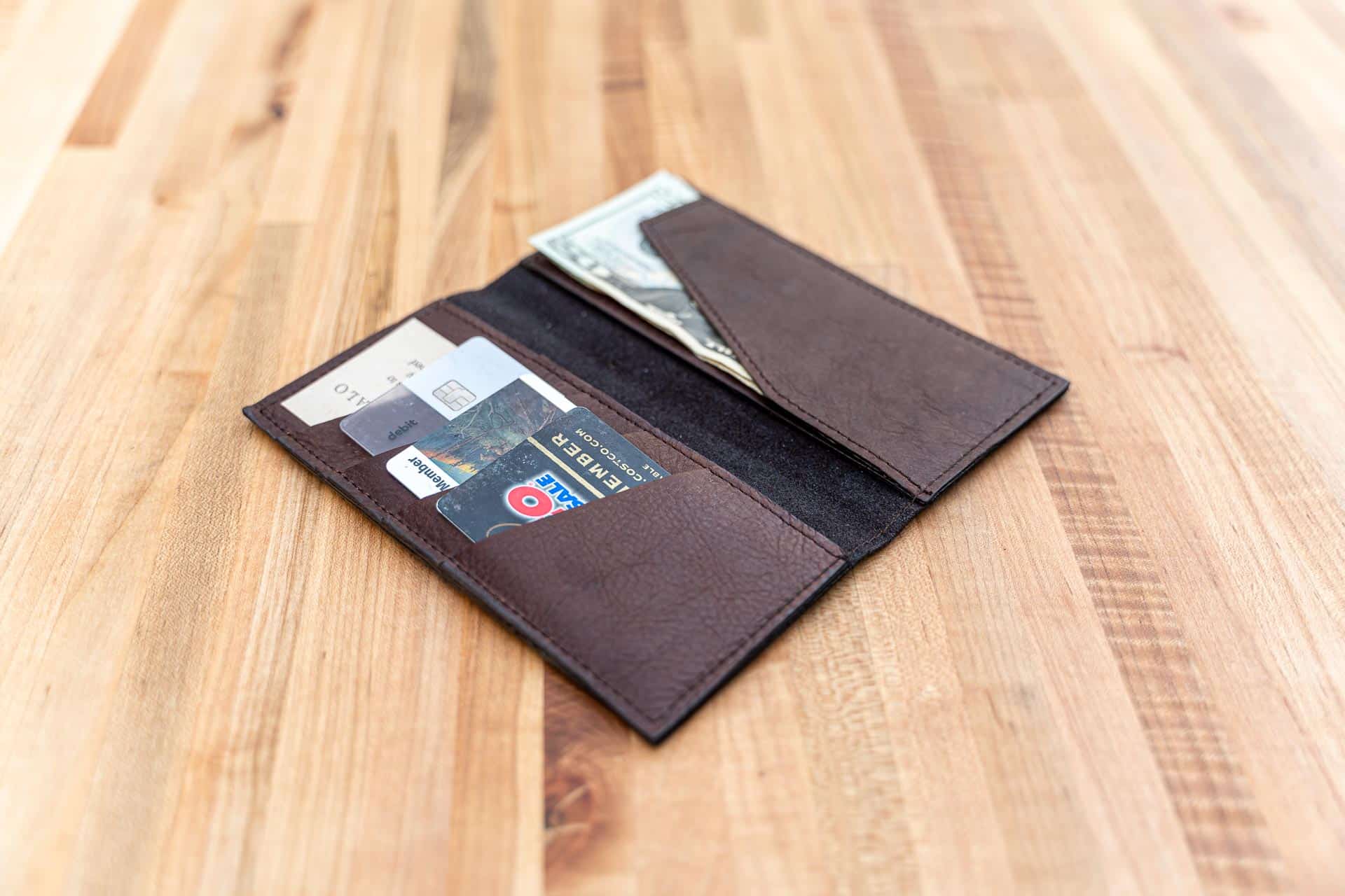 Leather Checkbook Wallet - Made in USA