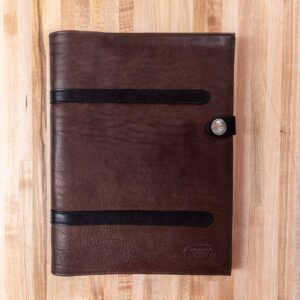 Black and Brown Leather Legal Pad Portfolio - Front - Made in USA