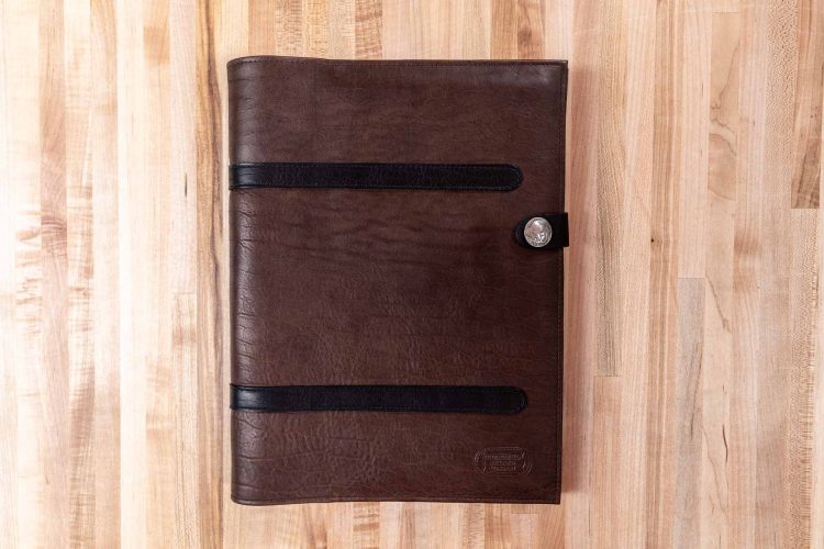 Black and Brown Leather Legal Pad Portfolio - Front - Made in USA