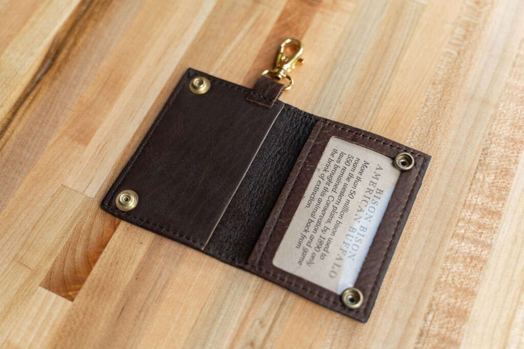 Leather Luggage Tag with Brass snaps and clip