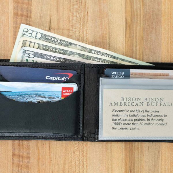 Mens Bifold Leather Wallet - Bill Slot