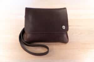 Brown Bison Leather Purse with Buffalo Nickel - Made in USA