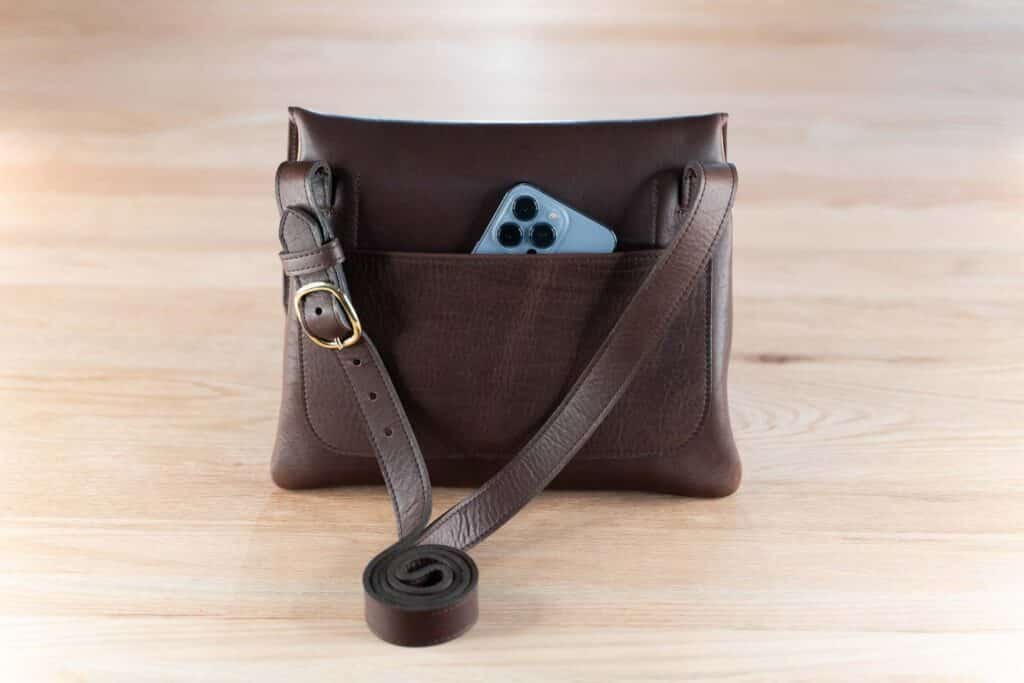 Phone Pocket on back of the Brown Leather Texas Purse
