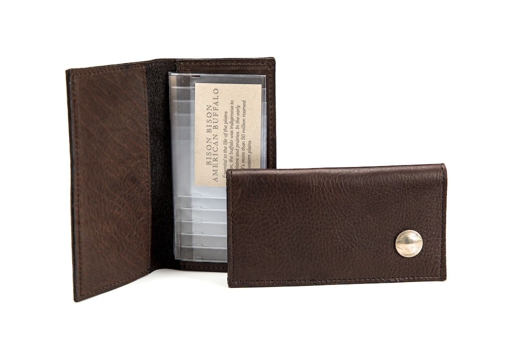 Handmade Buffalo Checkbook Cover with Nickel - Buffalo Billfold Company