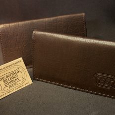 Proudly MADE IN THE USA Custom Large Texas Mason American Buffalo Hide Long Chocolate Brown Checkbook Wallet