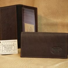 EMS Cross of Life American Buffalo Hide Long Chocolate Brown Checkbook Wallet Custom EMT Proudly MADE IN THE USA 