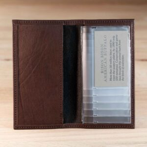 Buffalo Leather Checkbook Cover - Made in USA