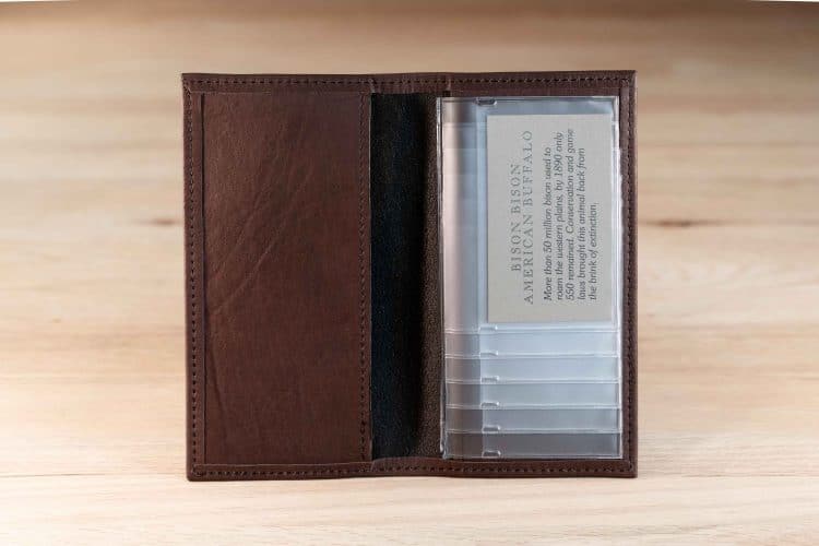 Buffalo Leather Checkbook Cover - Made in USA