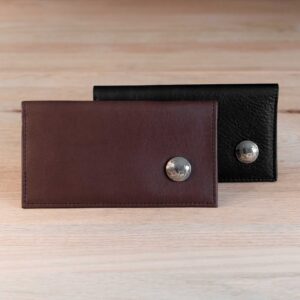 Leather Checkbook Cover with Buffalo Nickel - Made in USA