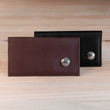 Leather Checkbook Cover With Buffalo Nickel - Made In Usa