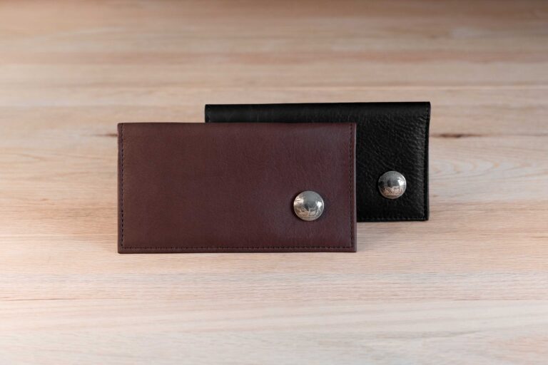 Genuine Brown American Bison Checkbook Cover – Handcrafted In USA – Quality Leather By Bullhidebelts