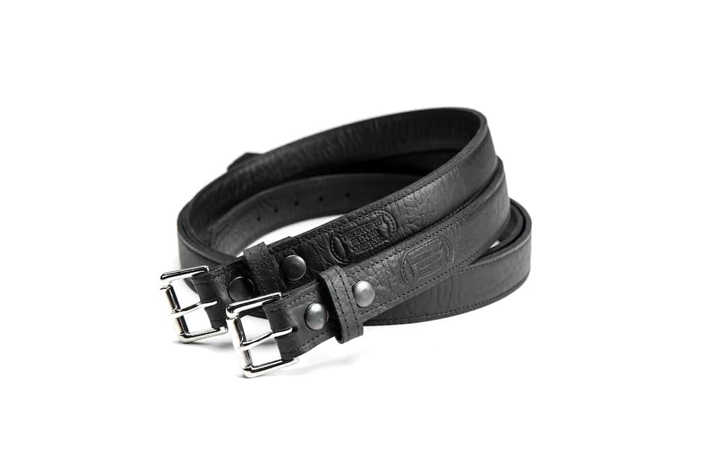 Manzoor Black Full Grain Leather Belt Buffalo Nickel High Quality Made in USA 