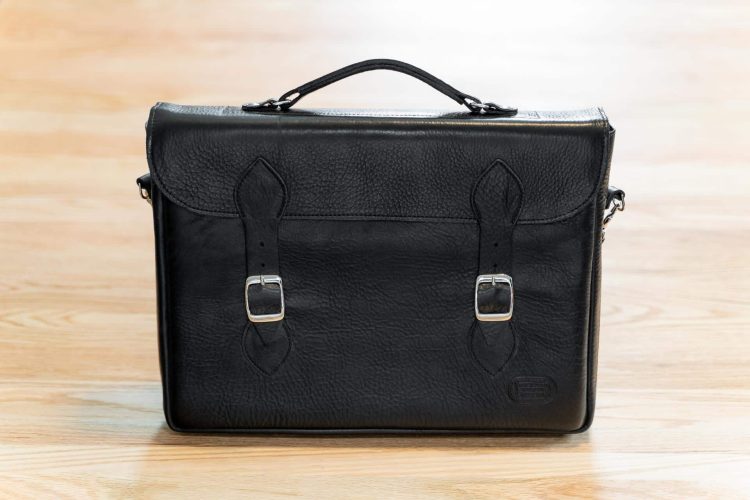 Leather Attache Case - Black - Made in USA
