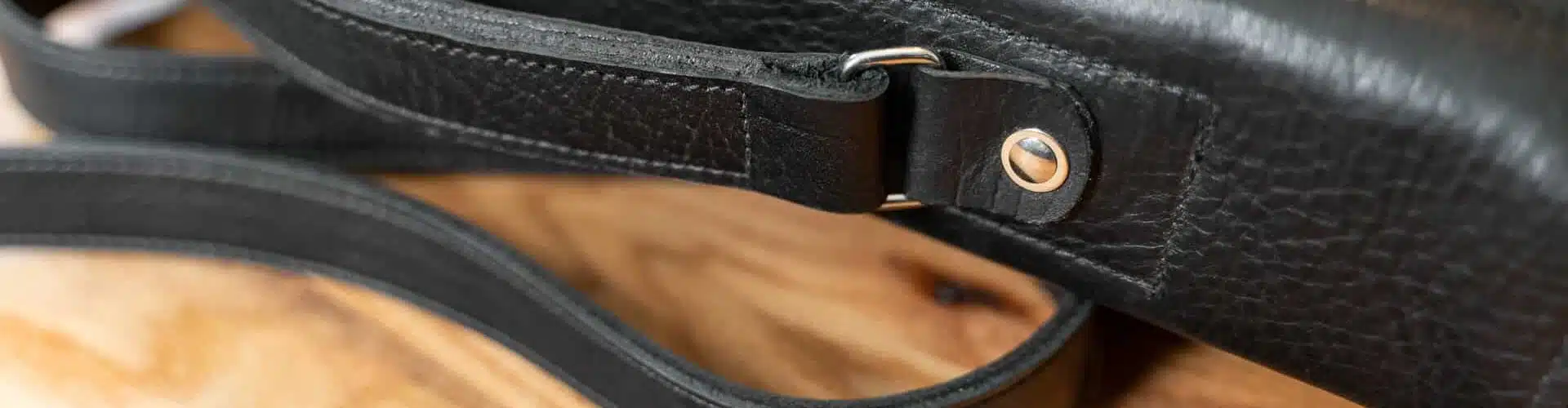 Leather Attache Case - Black - Thick Leather Handle