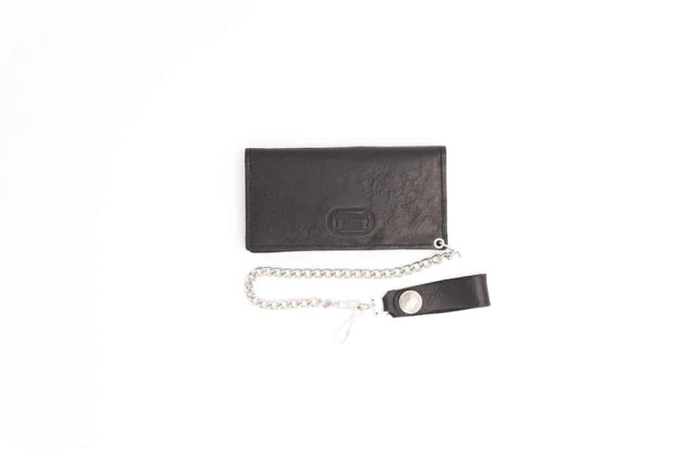 Buffalo Leather Chain Wallet - Black - Made in USA