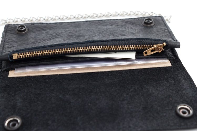 Mens Zipper Wallet - Black - Made in USA