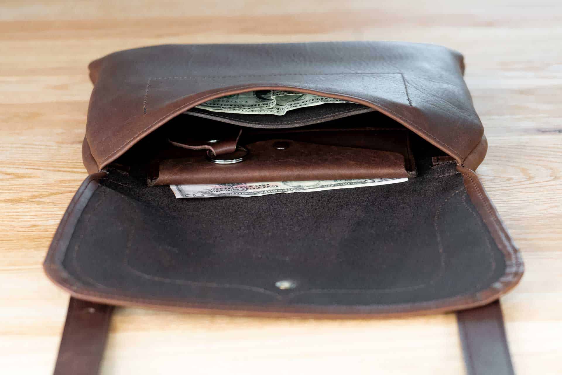 Short wallet multi-card buckle dollar bag flat leather wallet coin