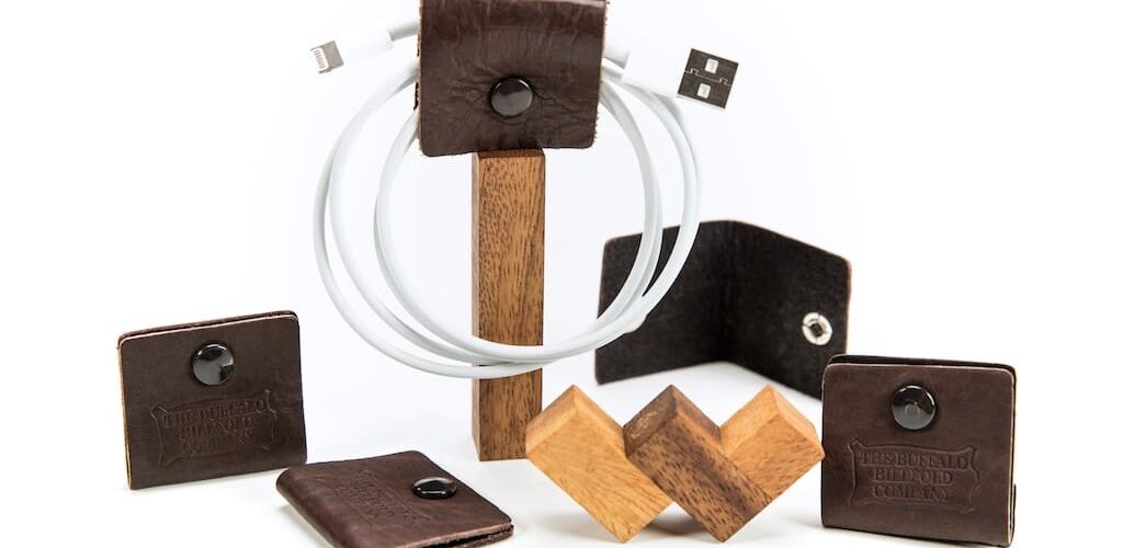 Buffalo Leather Cable Wranglers - Leather Cable Wraps - Made in the USA - Buffalo Billfold Company