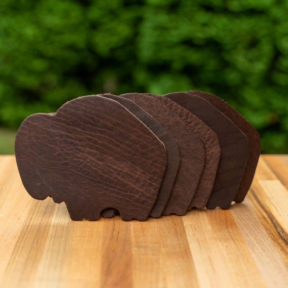 Buffalo Leather Coasters - Made in USA