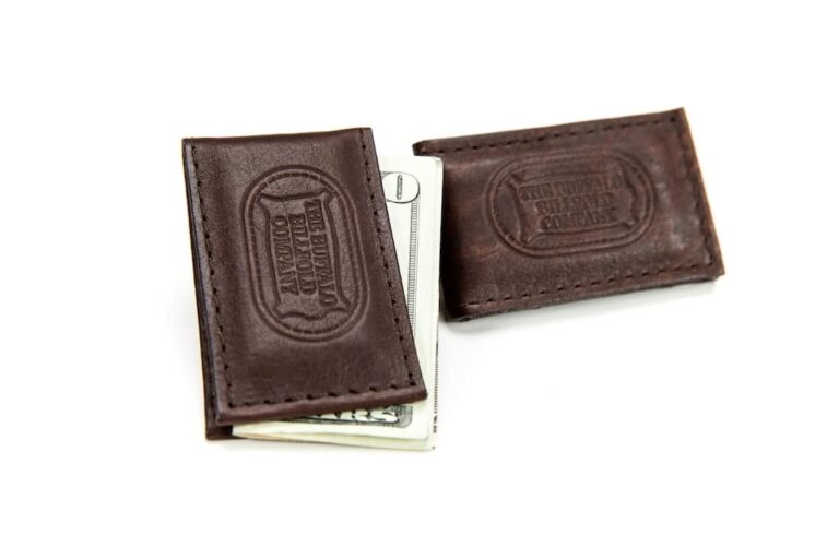 Buffalo Leather Money Clip Made in America