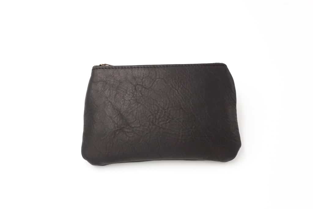 women cow Leather Clutch bag handbag Purse Pouch wallet handmade black A511 