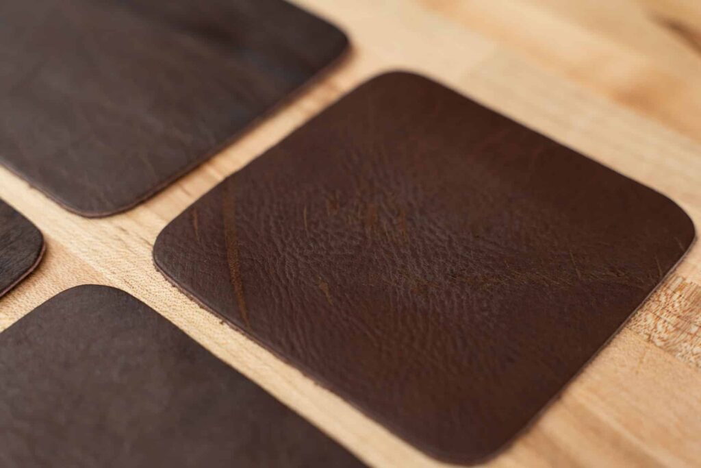 Handmade Square Leather Coasters - Made in USA