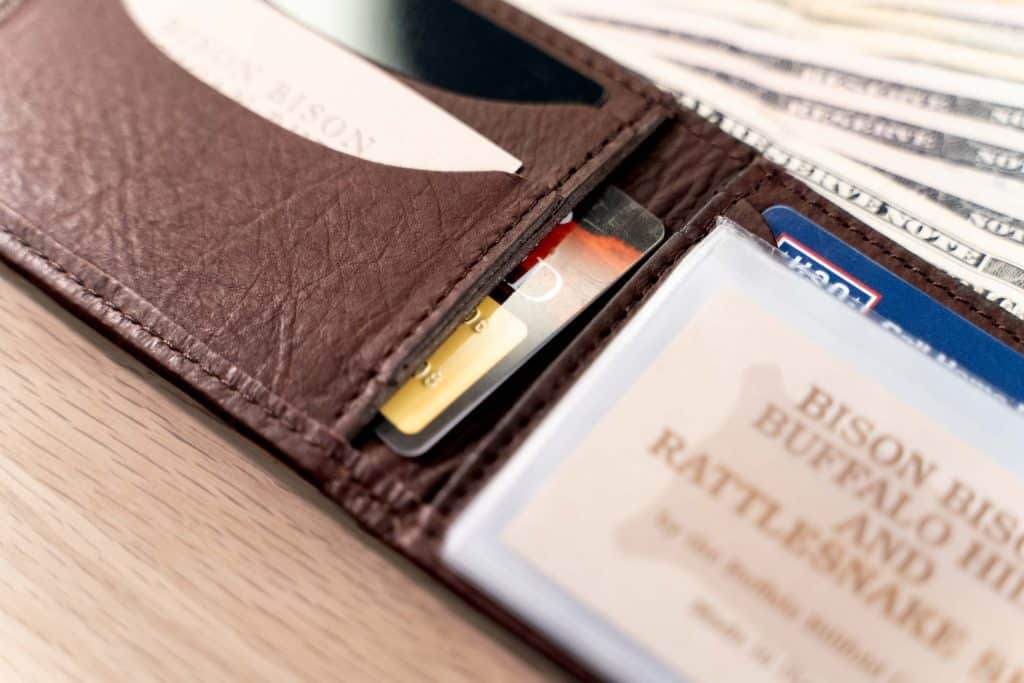 The Buffalo Nickel Wallet has two inner card pockets