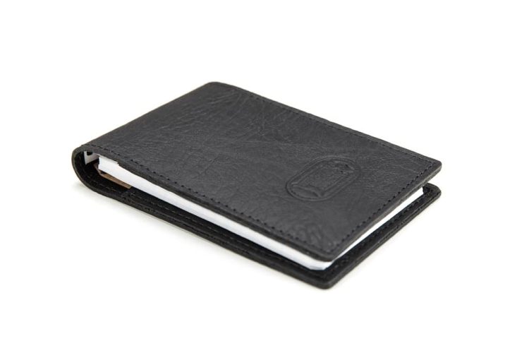 Buffalo Leather Flip Style Notepad - Black - Made In America - Buffalo Billfold Company