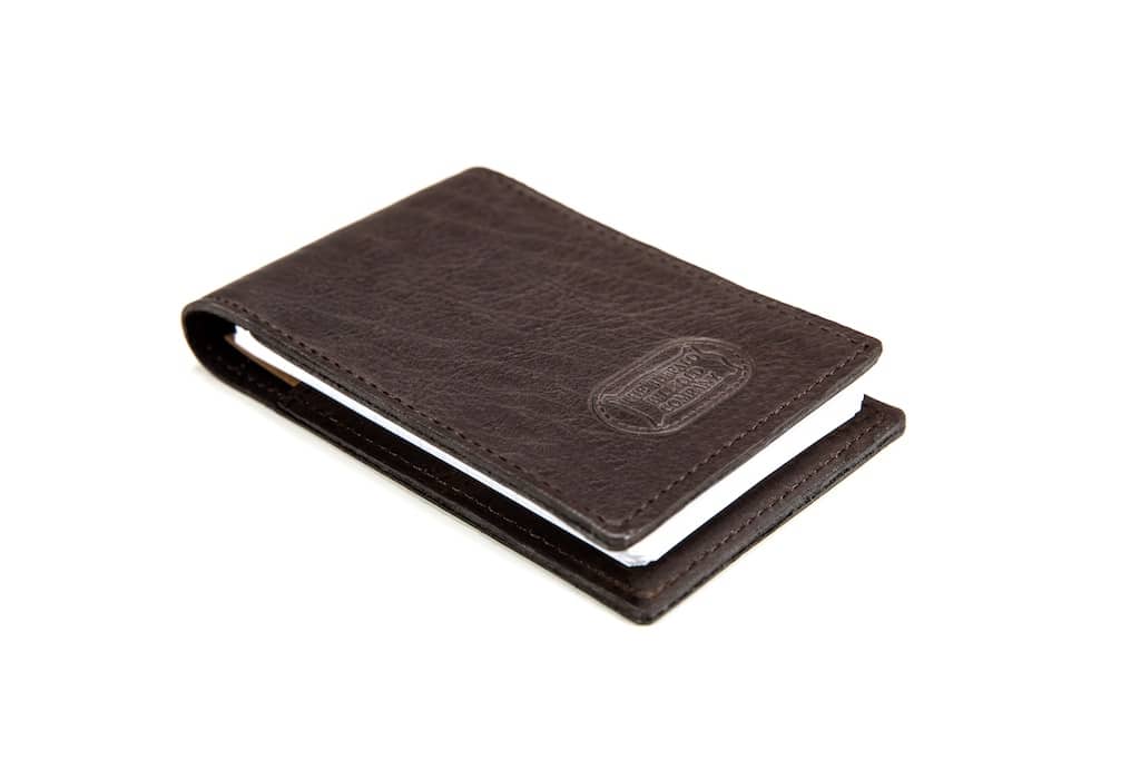 Buffalo Leather Flip Style Notepad - Brown - Made In America - Buffalo Billfold Company