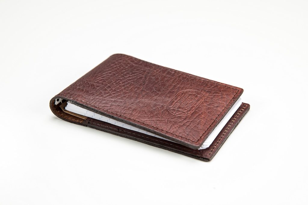 Buffalo Leather Flip Style Notepad - Red - Made In America - Buffalo Billfold Company