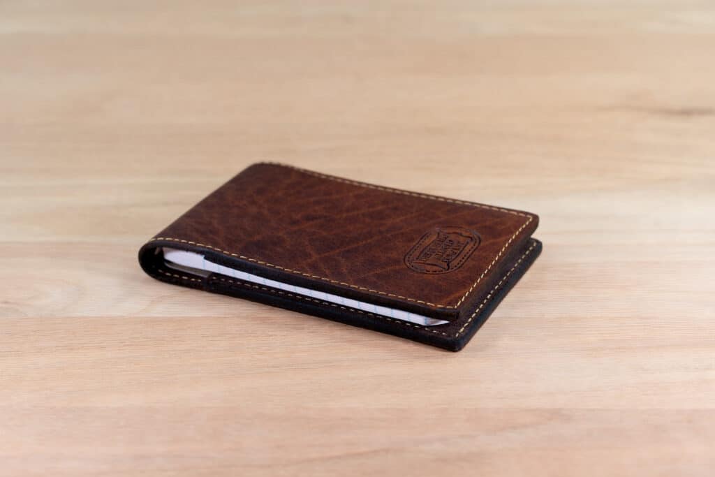 American Chestnut Leather Pocket Notepad Holder - Profile