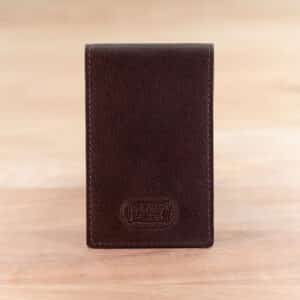 Brown Leather Pocket Notepad Holder - Flip Style