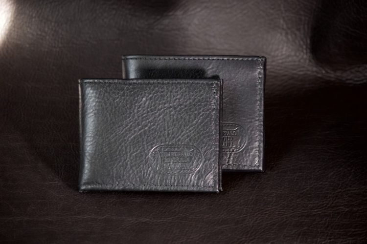 Black Buffalo Leather Wallet - Ballistic Nylon - Made in America - Buffalo Billfold Company