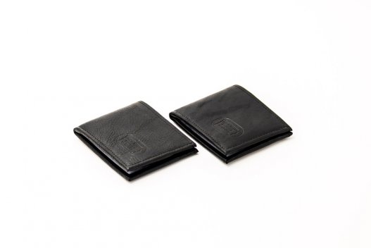Black Buffalo Leather Wallet - Ballistic Nylon - Made in USA - Buffalo Billfold Company