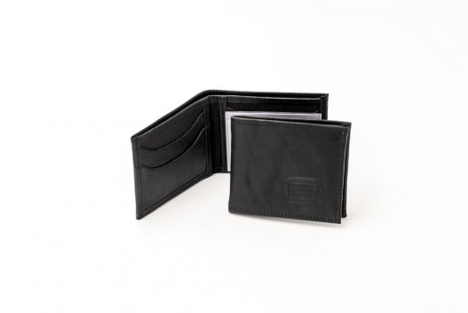 Black Buffalo Leather Wallet - Ballistic Nylon - Made in USA - Buffalo Billfold Company