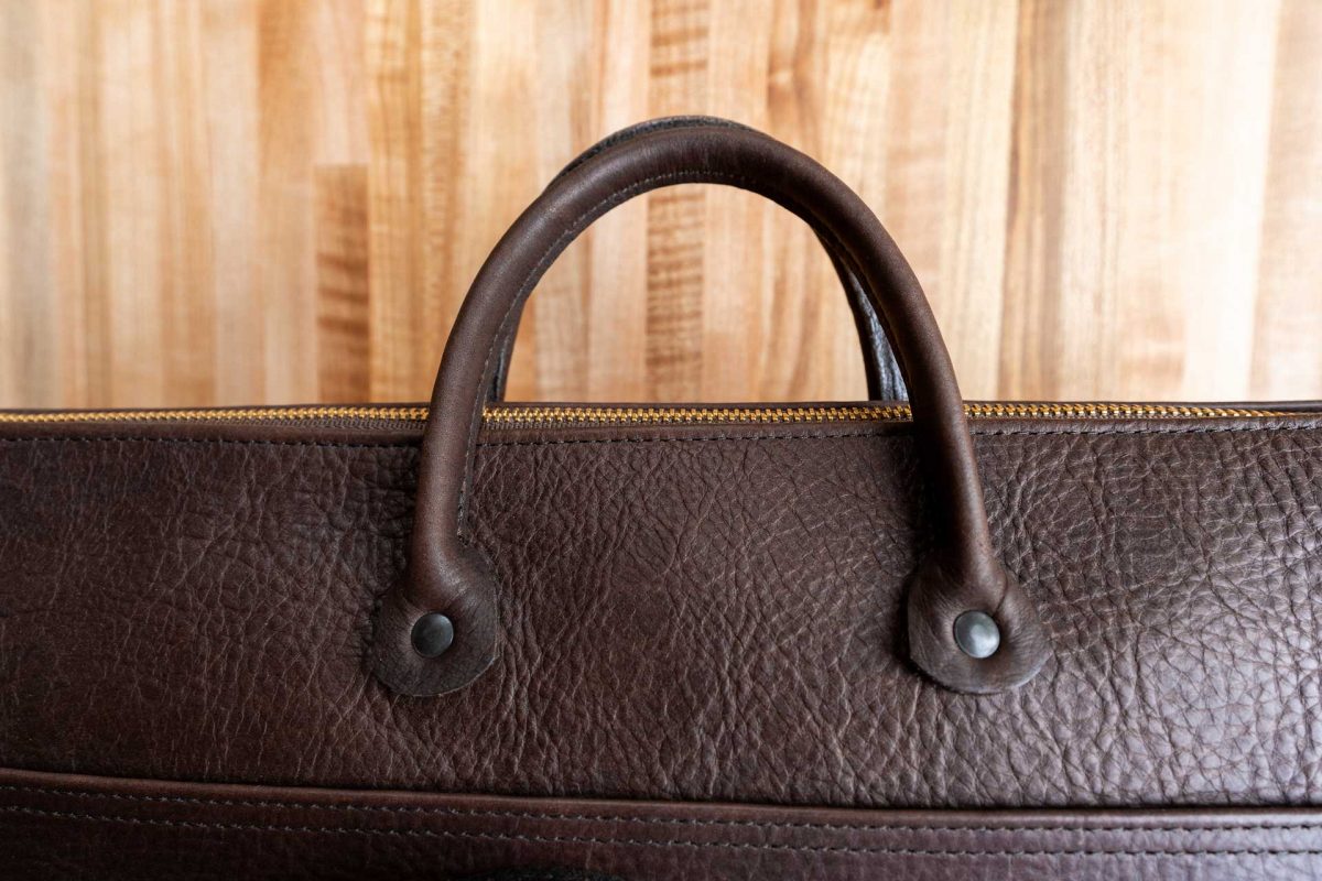 vintage buffalo leather briefcase